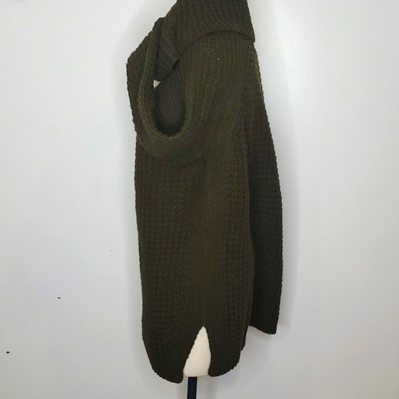 4Sienna Sweater Chunky Waffle Knit Green Medium - Picture 3 of 12